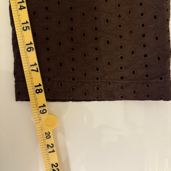 Vintage Talbots Chocolate Brown Eyelet Embroidered Cropped Pants Women 8 Fall - Picture 8 of 8